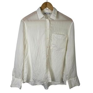 Zara Women's Cream Button-Down Shirt